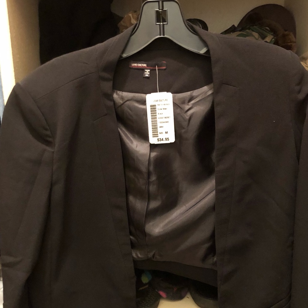Black, medium blazer for women